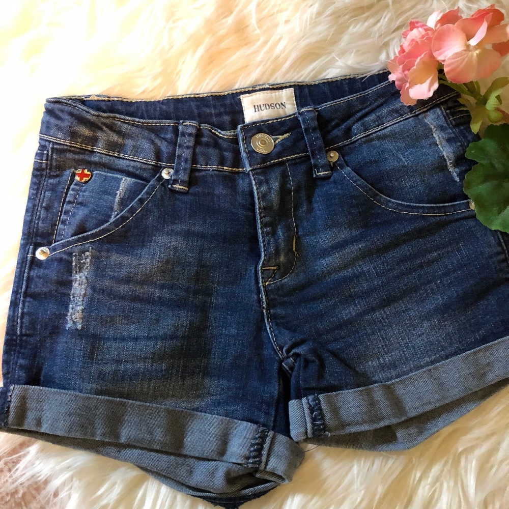 Distressed Hudson Denim Shorts